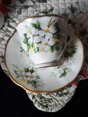 White Dogwood Royal Albert Teacup Saucer